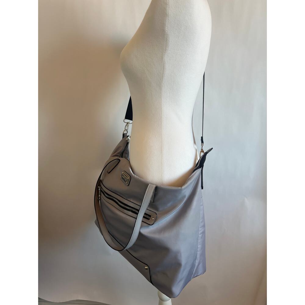 Madden Girl Nylon
Weekender Travel Large Tote Bag Gray and Black - Picture 3 of 11